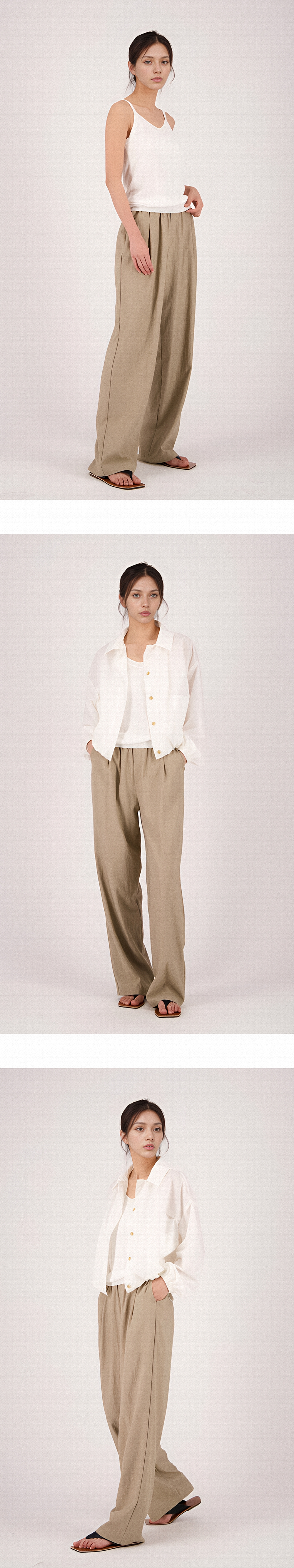 【COSYHARU】Common Daily Half Banding Pintuck Slacks COSYHARU (コシハル) - コモンデイリー半バンディングピンタック